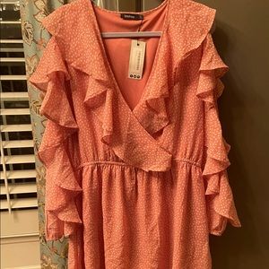 Pink/white ruffle dress 12